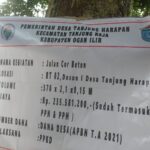 LSM Jakor Ogan Ilir Surati Kades Tanjung Harapan, Diduga Jalan Cor Beton Ala “Sagon” 