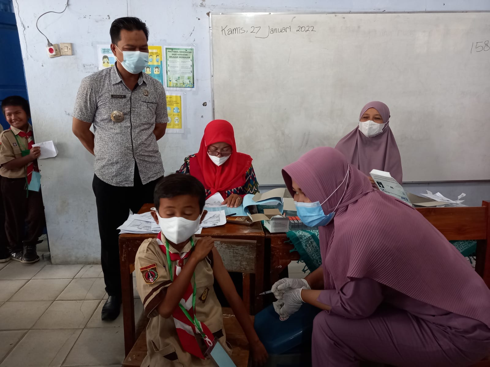 Kegiatan Vaksin Anak Usia 6 – 11 Tahun di Desa Babakan Kecamatan Bodeh Kabupaten Pemalang