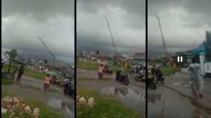 Cuaca Ektrem Terjadi di Kota Baubau, Tiang Pemancar Radio Tumbang