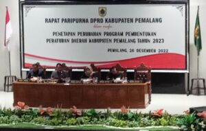 Rapat Paripurna DPRD Dalam Rangka Penetapan Perubahan Program Pembentukan Peraturan Daerah Kabupaten Pemalang Tahun 2023