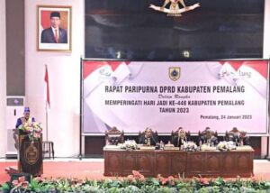 PLT Bupati Pemalang Menghadiri Rapat Paripurna DPRD Kabupaten Pemalang Dalam Rangka Peringatan Hari Jadi Ke-448 Kabupaten Pemalang Tahun 2023